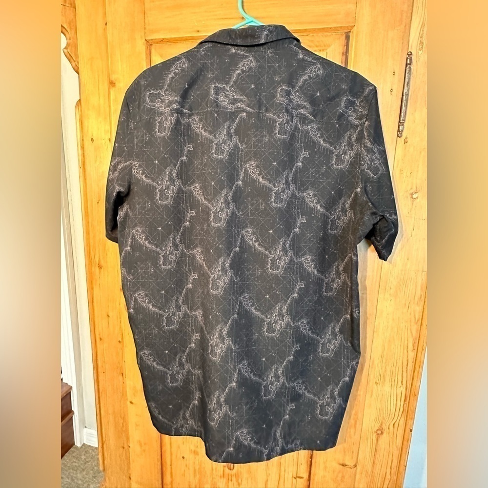 Alfani Short Sleeve Lightweight Fun Patterned Button Down Men’s Shirt Sz Large - Picture 2 of 5